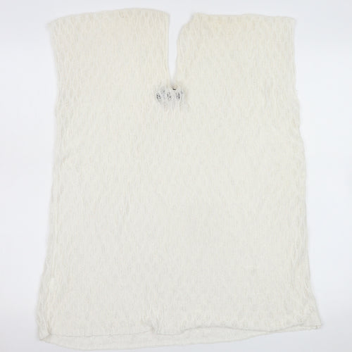 Malissa J Women White Knit Camisole Sleeveless Top One Size