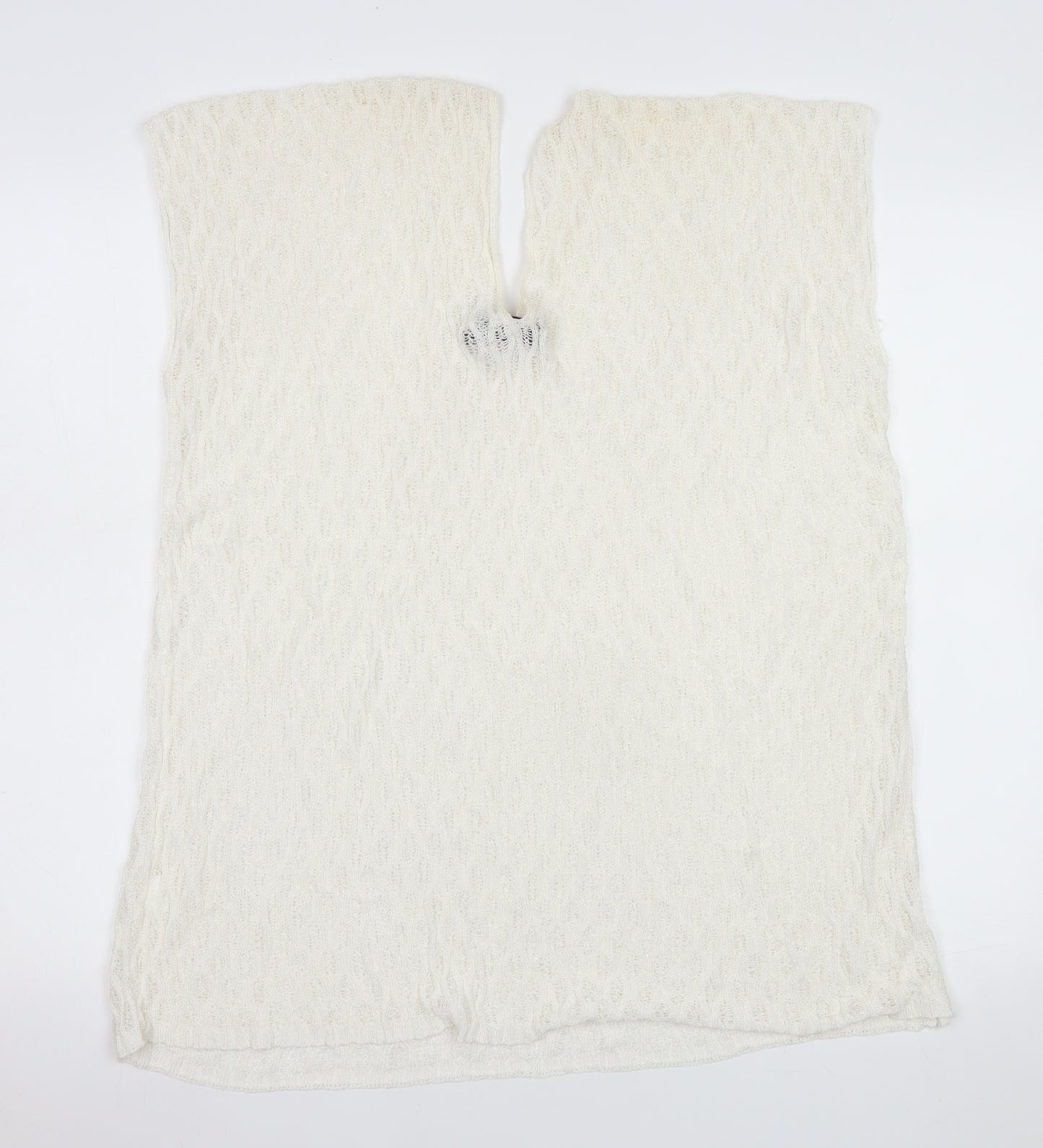 Malissa J Women White Knit Camisole Sleeveless Top One Size