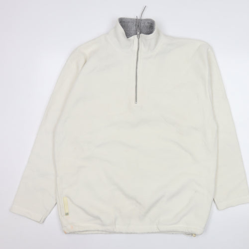 Active Women’s White Fleece 1/2 Zip Lightweight Jacket Size 16