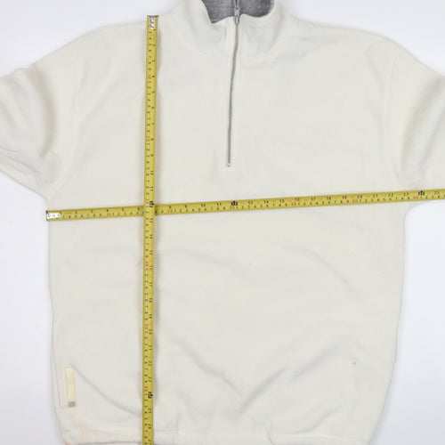 Active Women’s White Fleece 1/2 Zip Lightweight Jacket Size 16