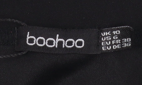 Boohoo Women's Black UK 10 Slim Fit Strappy Jumpsuit