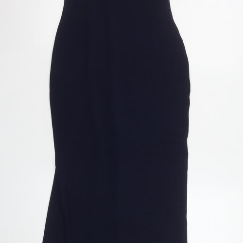 Boohoo Women Black Size 10 Long Bodycon Sleeveless Stretch Dress