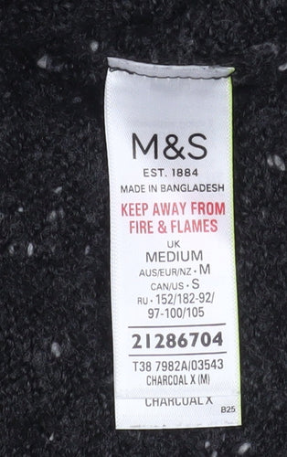 Marks and Spencer Women’s Black Fair Isle Roll Neck Jumper Size M