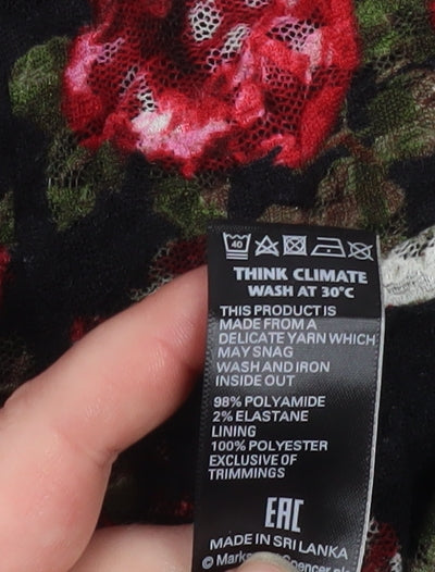 Marks and Spencer Womens Multicoloured Floral Lace Bodycon Dress Size 14