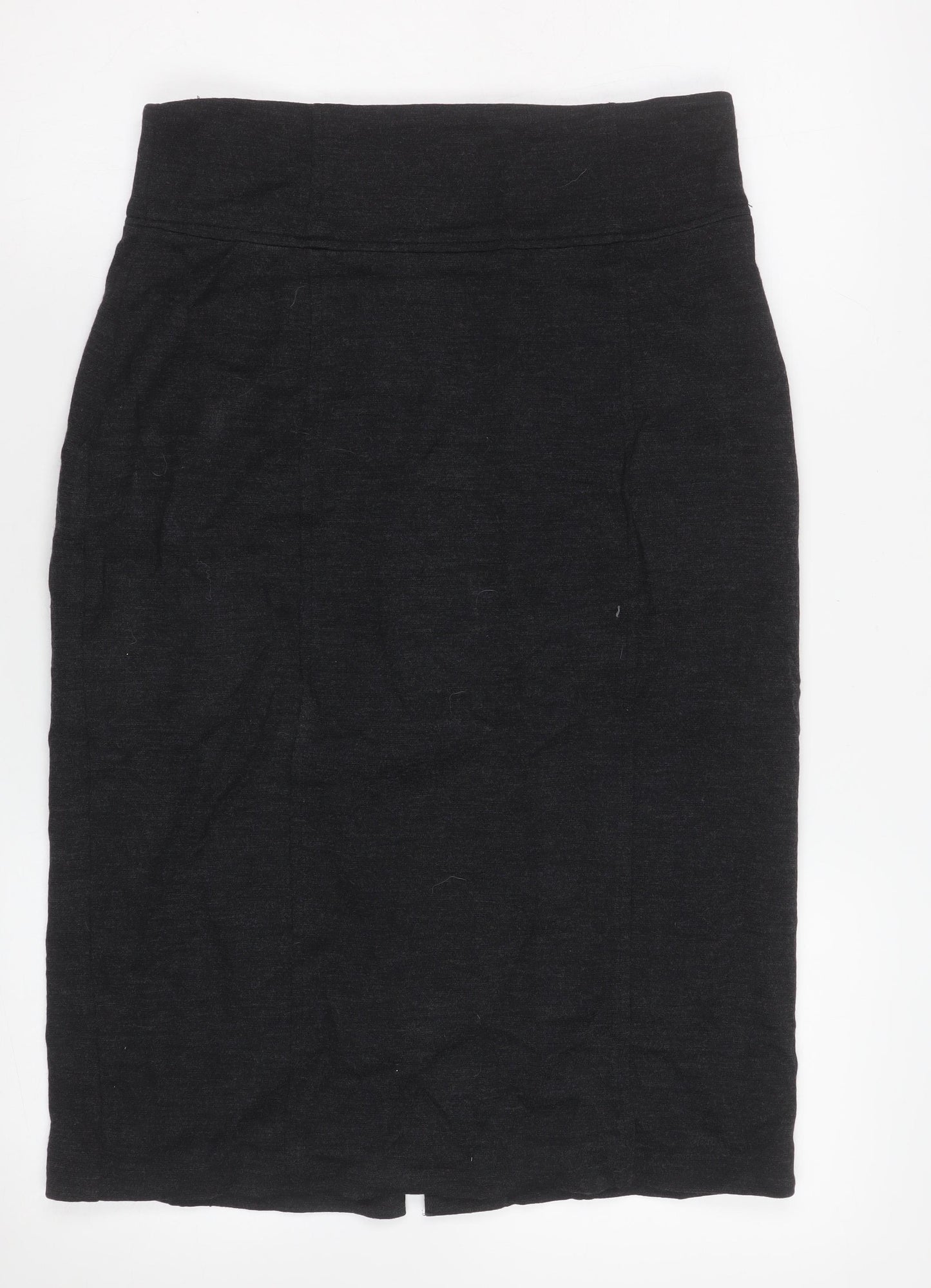 L.K. Bennett Women Black Wool Pencil Skirt Size 14 Knee Length