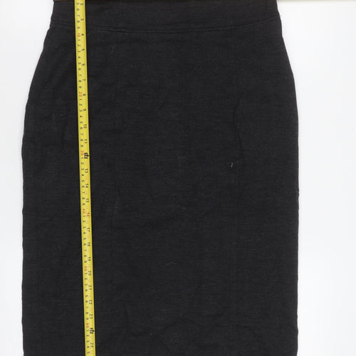 L.K. Bennett Women Black Wool Pencil Skirt Size 14 Knee Length