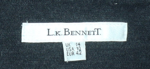 L.K. Bennett Women Black Wool Pencil Skirt Size 14 Knee Length