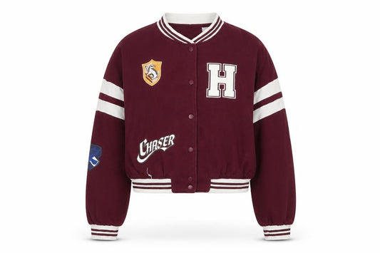 H&M Girls Burgundy Harry Potter Varsity Jacket 11-12 Years Cotton Blend