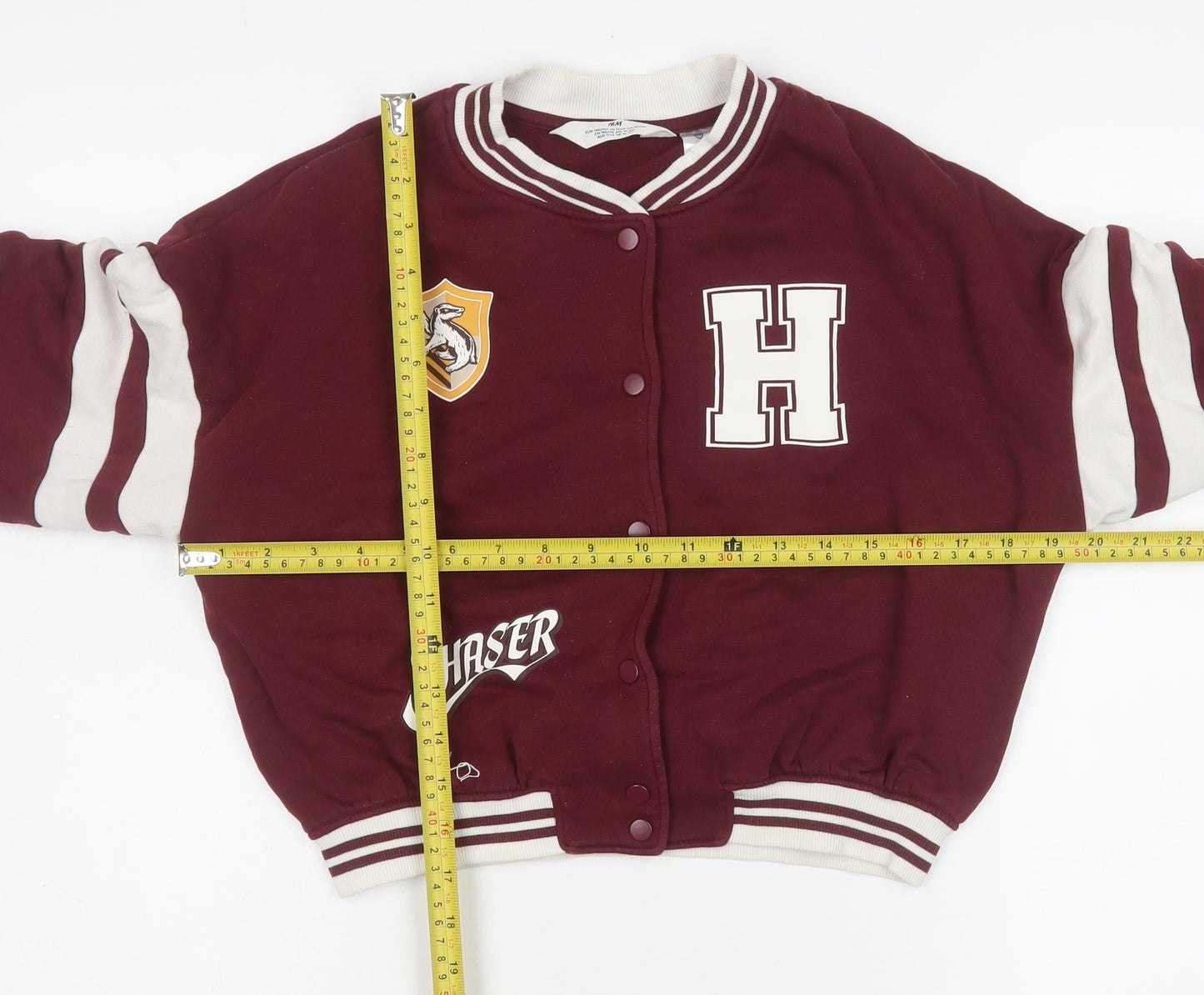 H&M Girls Burgundy Harry Potter Varsity Jacket 11-12 Years Cotton Blend