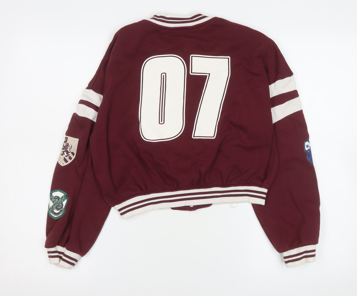 H&M Girls Burgundy Harry Potter Varsity Jacket 11-12 Years Cotton Blend