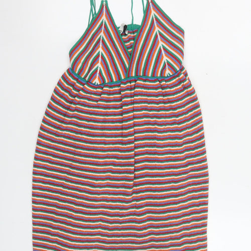Zara Women Multicoloured Striped Knit Slip Dress S