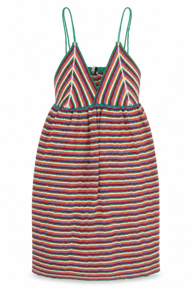 Zara Women Multicoloured Striped Knit Slip Dress S