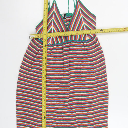 Zara Women Multicoloured Striped Knit Slip Dress S