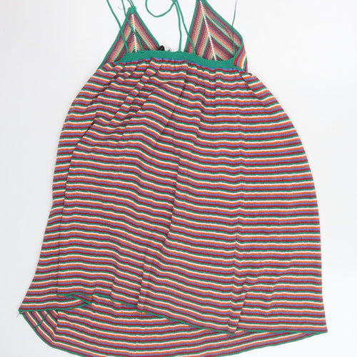 Zara Women Multicoloured Striped Knit Slip Dress S