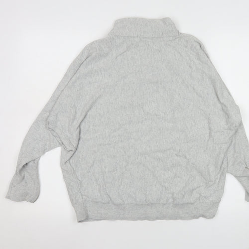 Mint Velvet Women Grey Roll Neck Zip Sleeve Pullover Sweatshirt L
