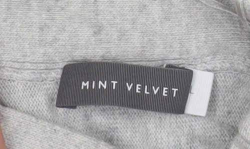 Mint Velvet Women Grey Roll Neck Zip Sleeve Pullover Sweatshirt L