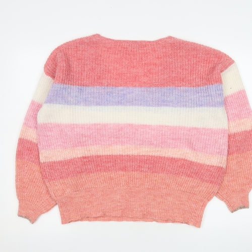 Monsoon Women’s Multicoloured L V-Neck Chunky Knit Jumper
