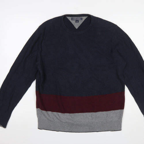 Tommy Hilfiger Men's Multicoloured Cotton Crew Neck Jumper L