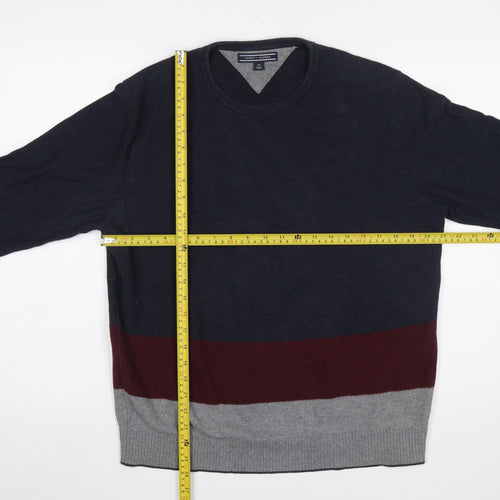 Tommy Hilfiger Men's Multicoloured Cotton Crew Neck Jumper L