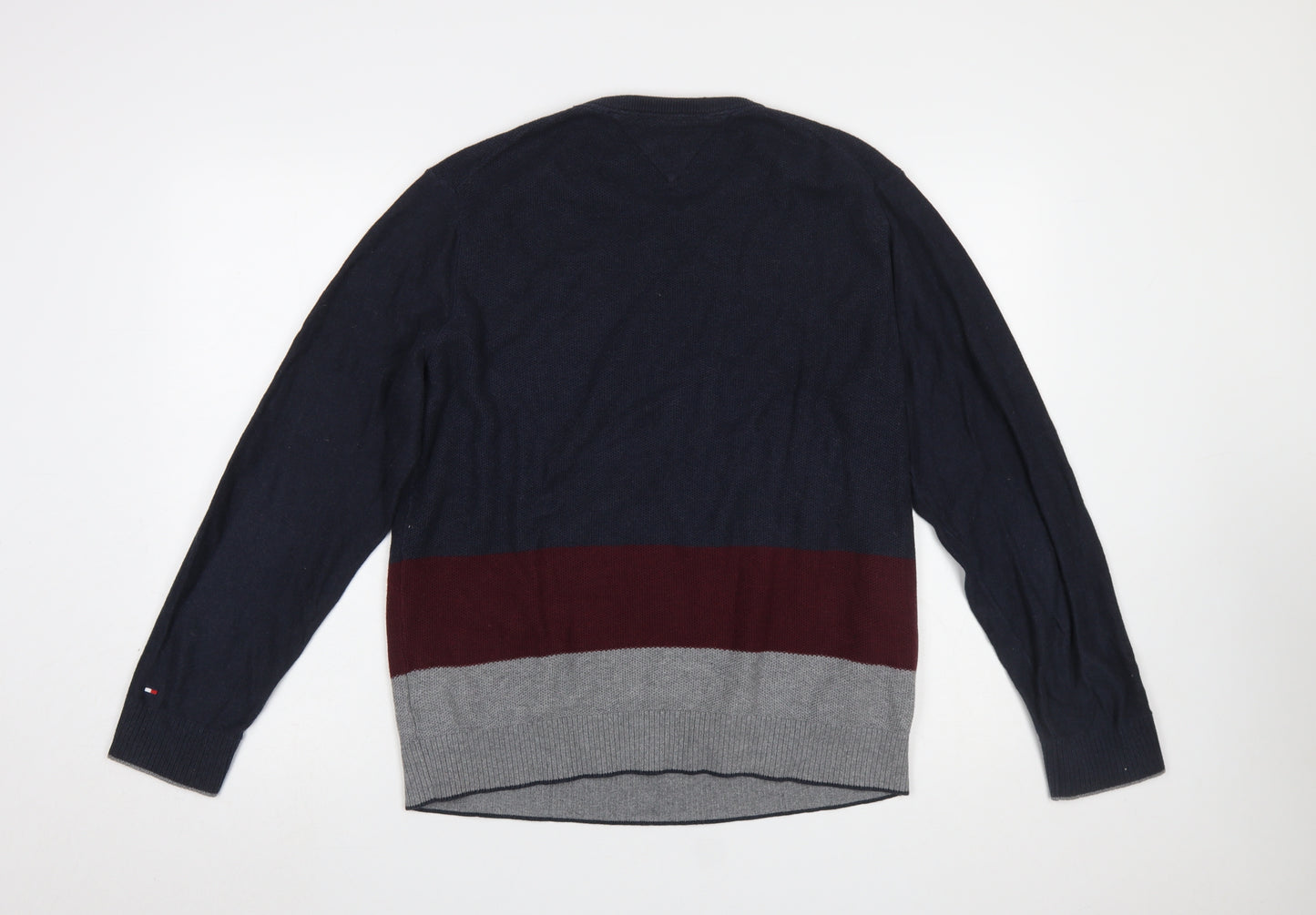 Tommy Hilfiger Men's Multicoloured Cotton Crew Neck Jumper L