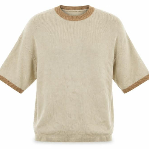 ASOS DESIGN Men’s Beige Short Sleeve Crew Neck Knit Jumper L
