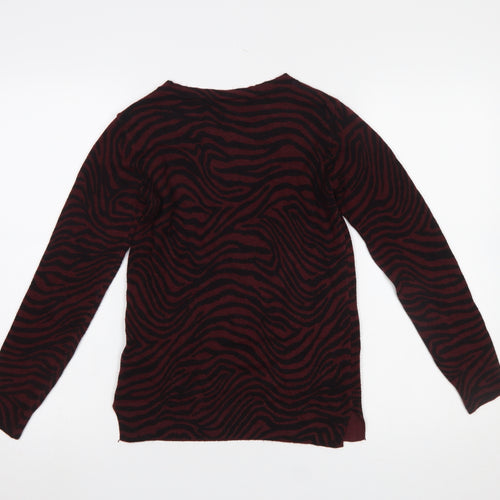 Marks and Spencer Women Red Animal Print Knit Jumper Size 6