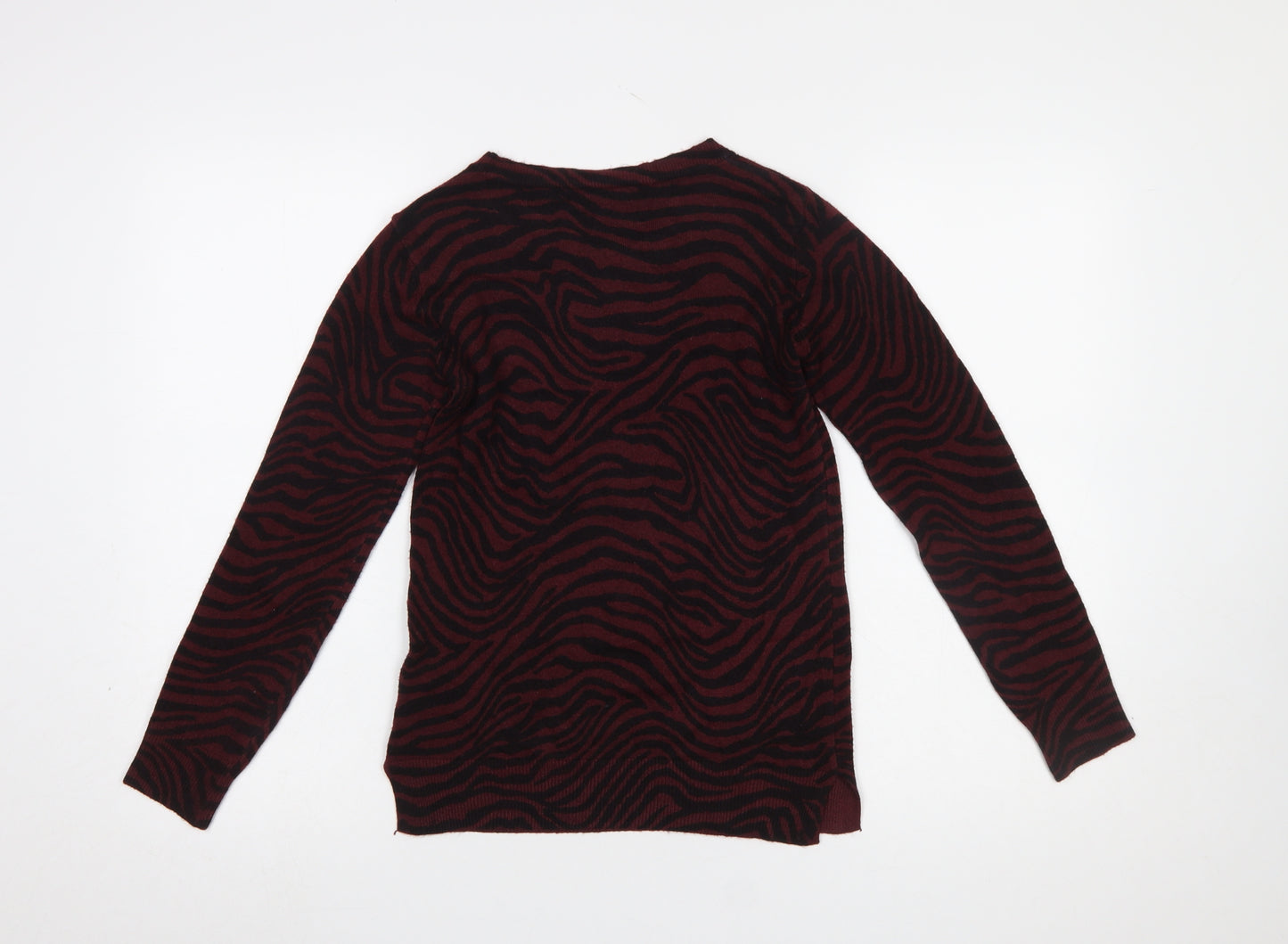 Marks and Spencer Women Red Animal Print Knit Jumper Size 6