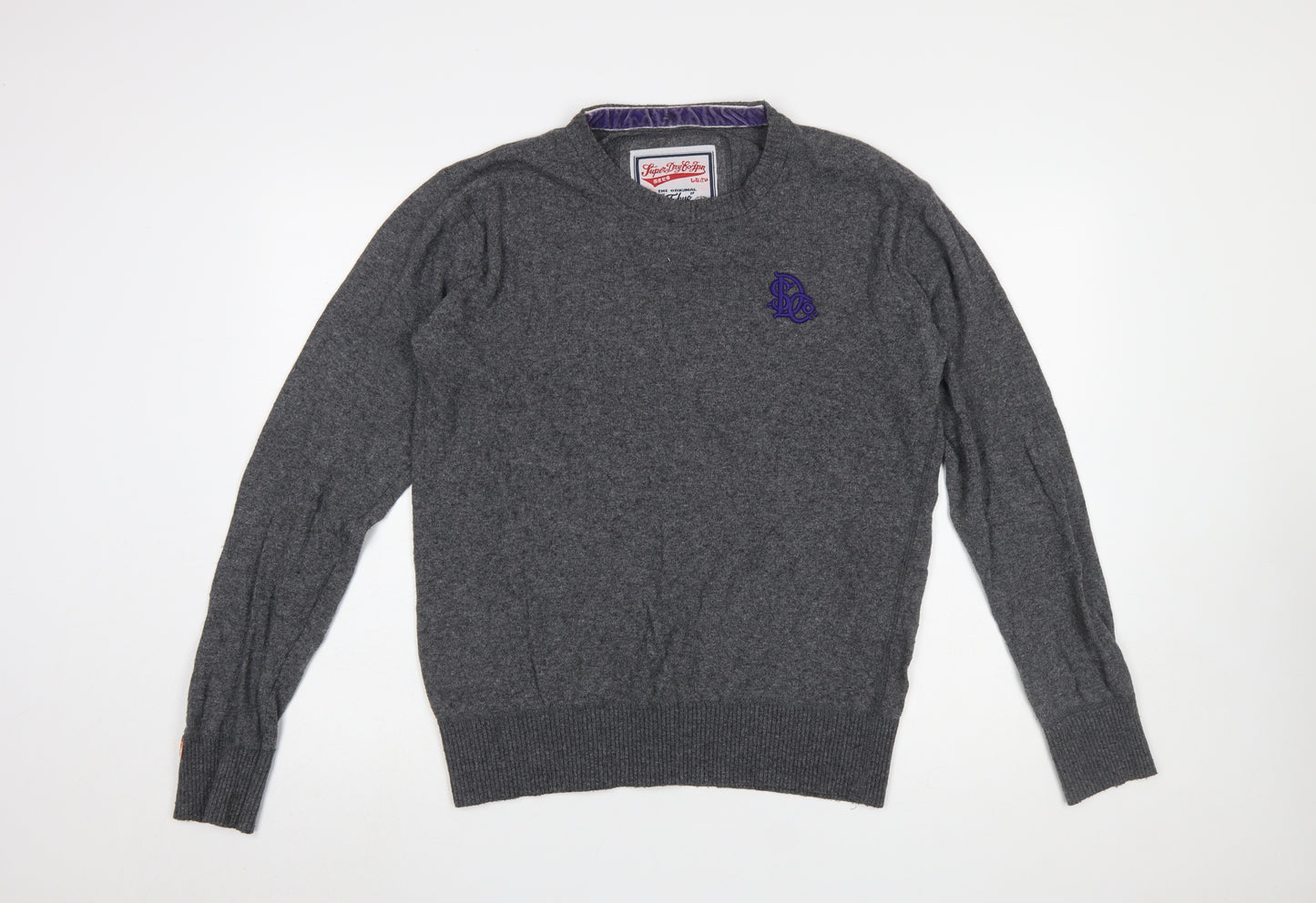 Superdry Men’s Grey Crew Neck Angora Blend Pullover Jumper M