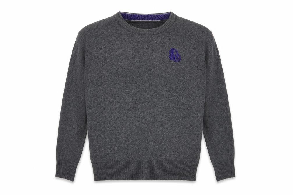 Front view of Superdry Men’s Grey Crew Neck Angora Blend jumper M