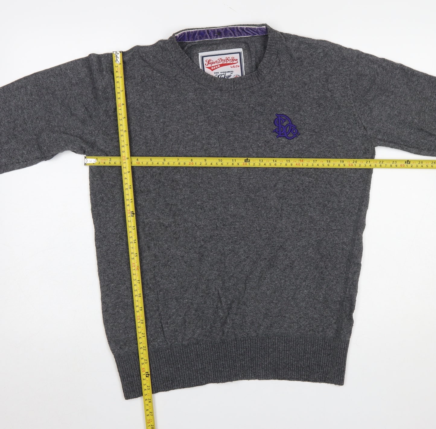 Superdry Men’s Grey Crew Neck Angora Blend Pullover Jumper M