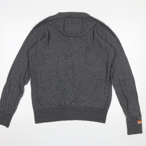 Superdry Men’s Grey Crew Neck Angora Blend Pullover Jumper M