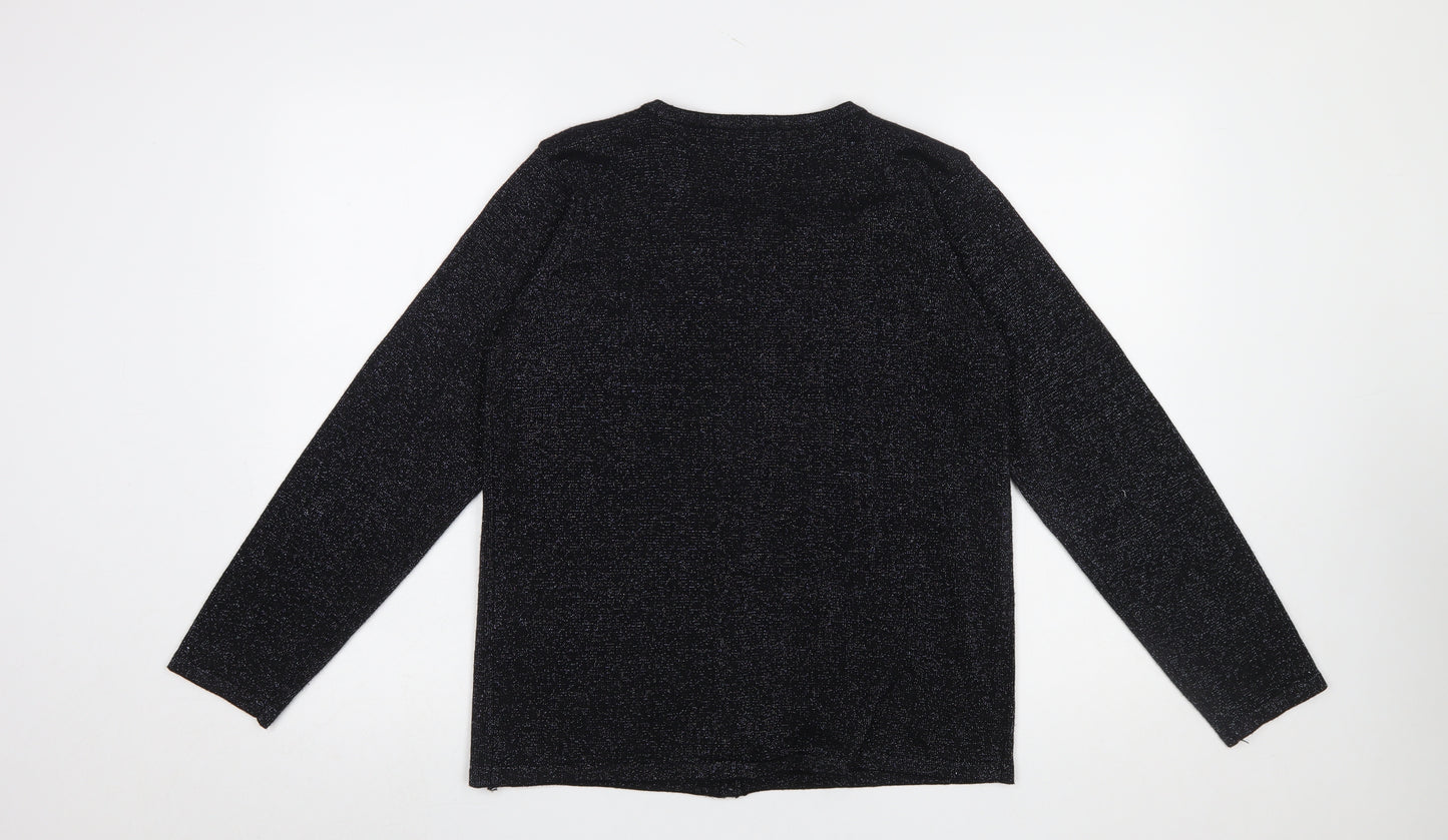 Bonmarché Women’s Black Beaded Long Sleeve Cardigan Size S