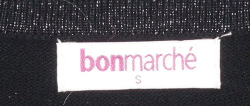 Bonmarché Women’s Black Beaded Long Sleeve Cardigan Size S