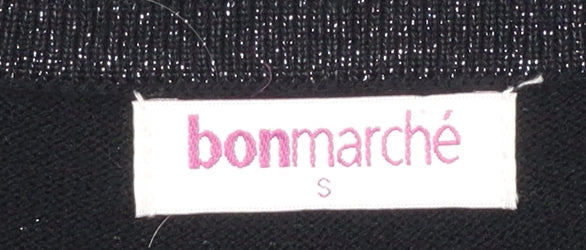 Bonmarché Women’s Black Beaded Long Sleeve Cardigan Size S