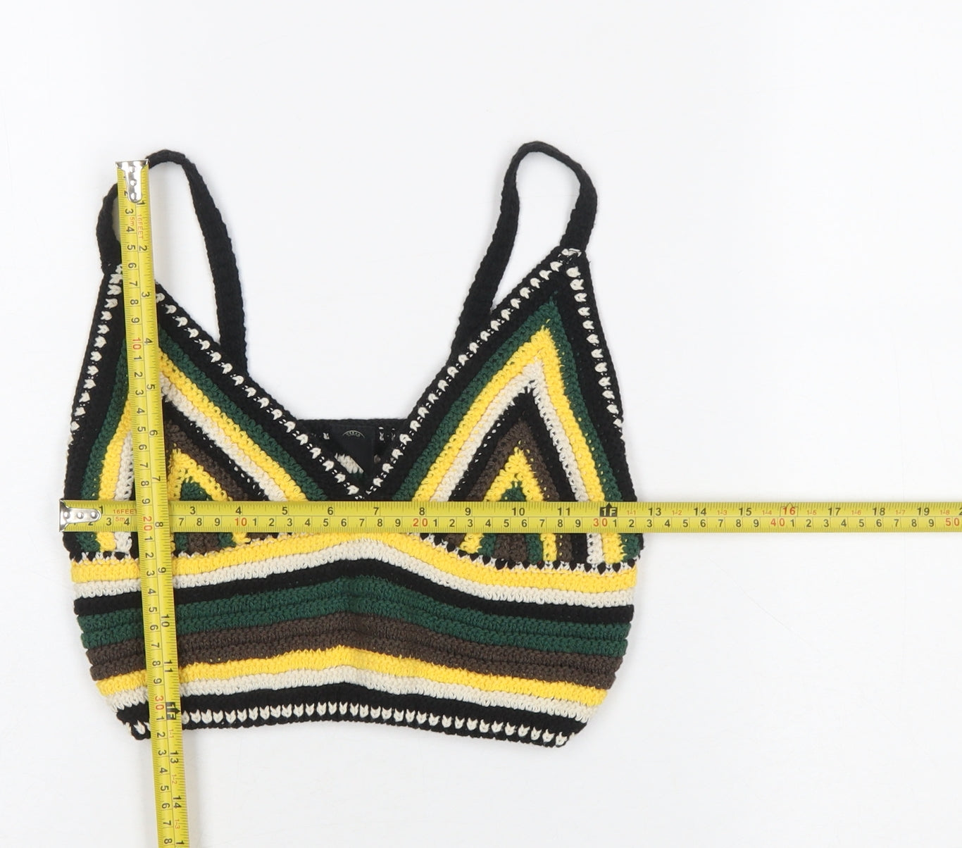 Urban Outfitters Women's Multicoloured Crochet Camisole Top Medium