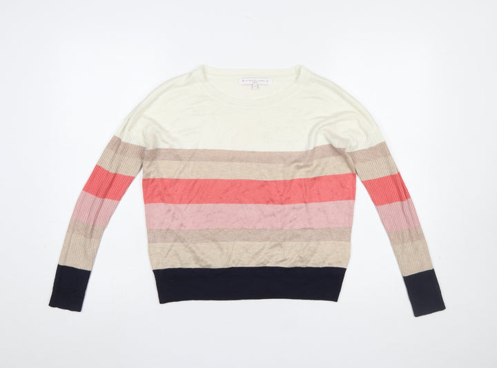 Next Women’s Multicoloured Striped Crew Neck Jumper Size 6