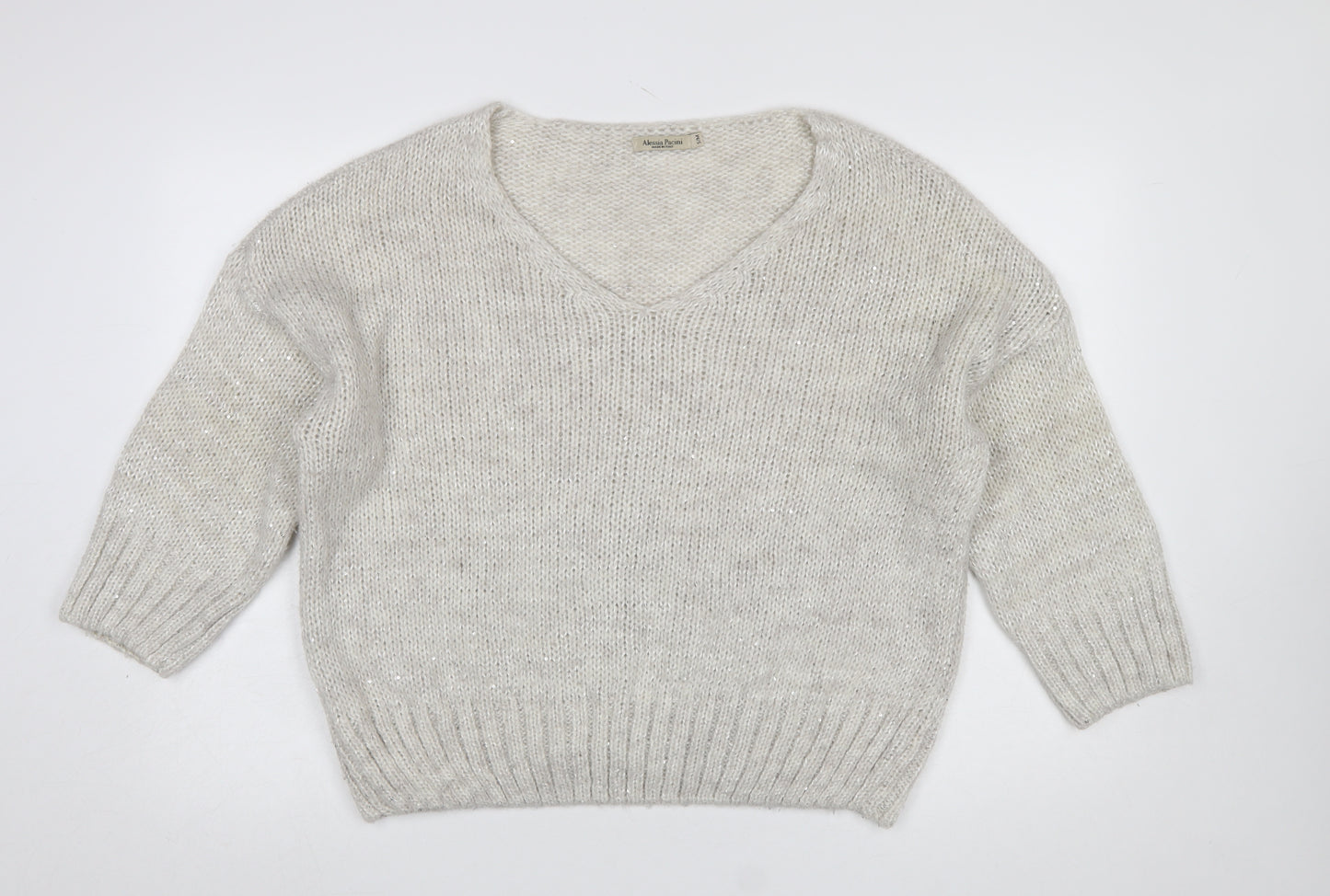 Alessia Pacini Women’s Ivory V-Neck Chunky Knit Jumper S