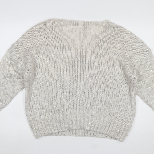 Alessia Pacini Women’s Ivory V-Neck Chunky Knit Jumper S