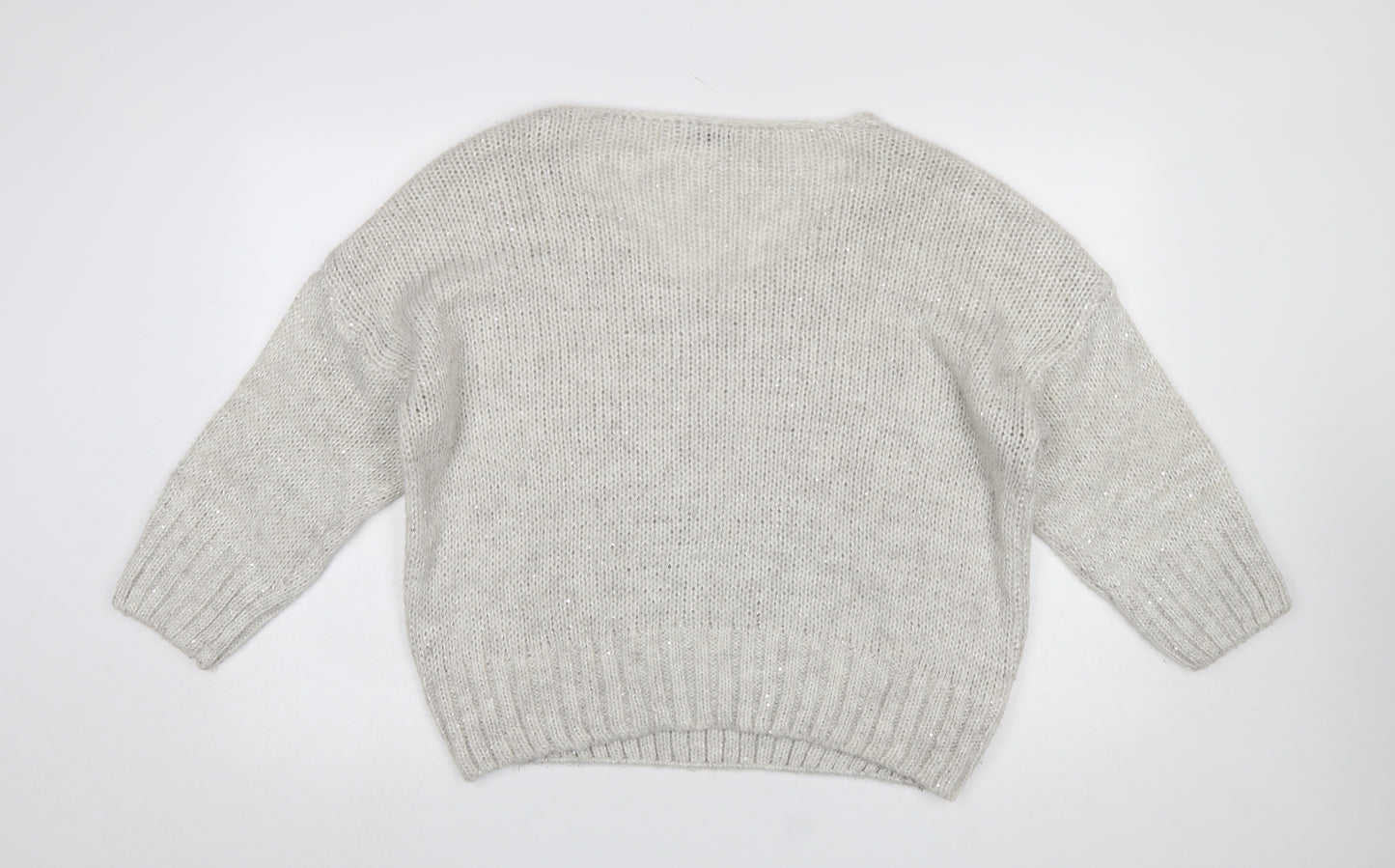 Alessia Pacini Women’s Ivory V-Neck Chunky Knit Jumper S