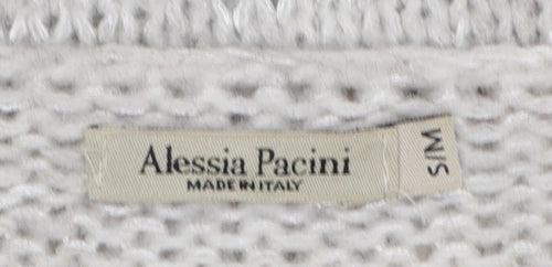 Alessia Pacini Women’s Ivory V-Neck Chunky Knit Jumper S