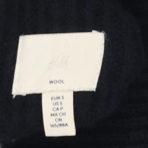 H&M Women's Black Wool High Neck Knit Jumper Size S