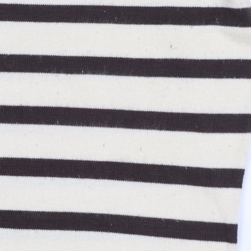 ALEX & Co. Women's Brown Striped V-Neck Knit Jumper Size 12