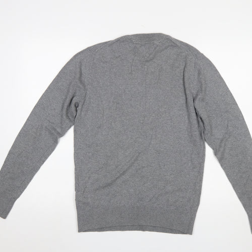 Tommy Hilfiger Men's Grey Cotton Wool Crew Neck Jumper Size S