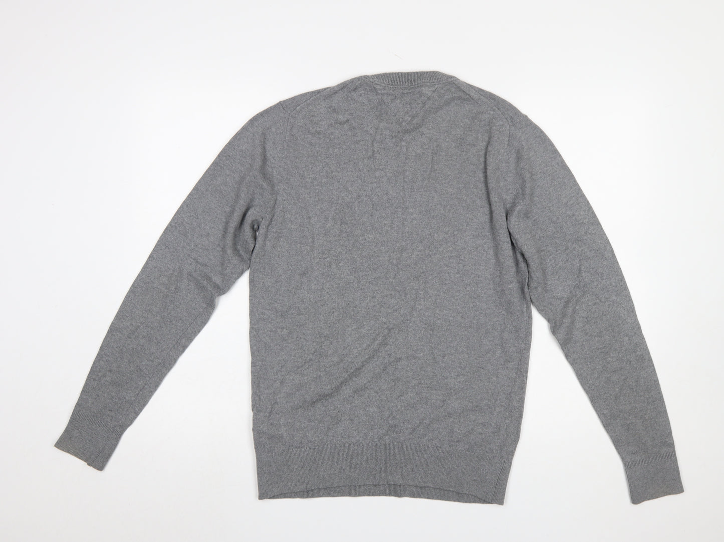 Tommy Hilfiger Men's Grey Cotton Wool Crew Neck Jumper Size S