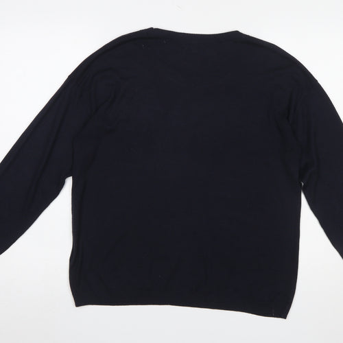 Next Women Petite Navy LOVE Jumper Size 14P Crew Neck Pullover