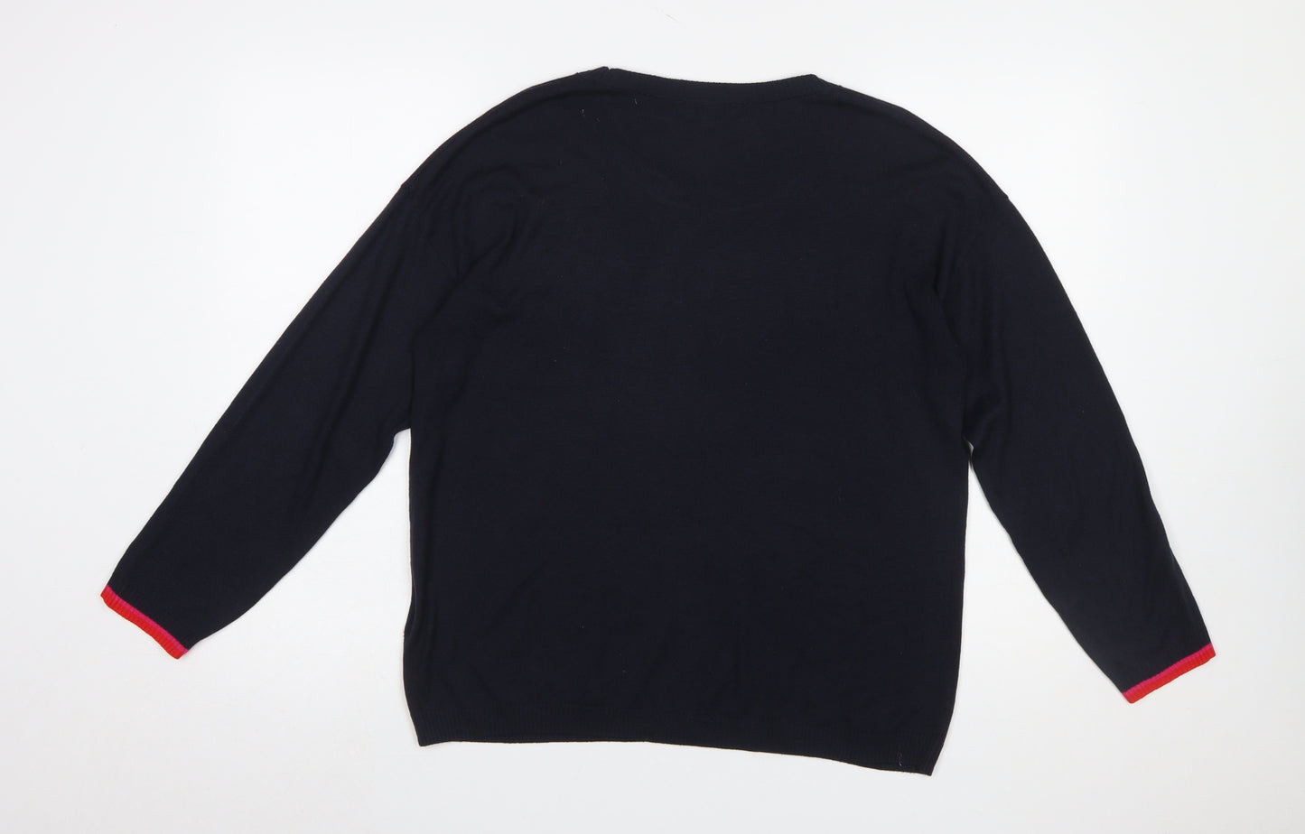 Next Women Petite Navy LOVE Jumper Size 14P Crew Neck Pullover
