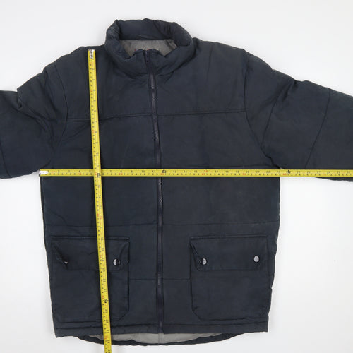 Gap Men's Blue XL Puffer Jacket Winter Mid-Length Zip Casual Insulated