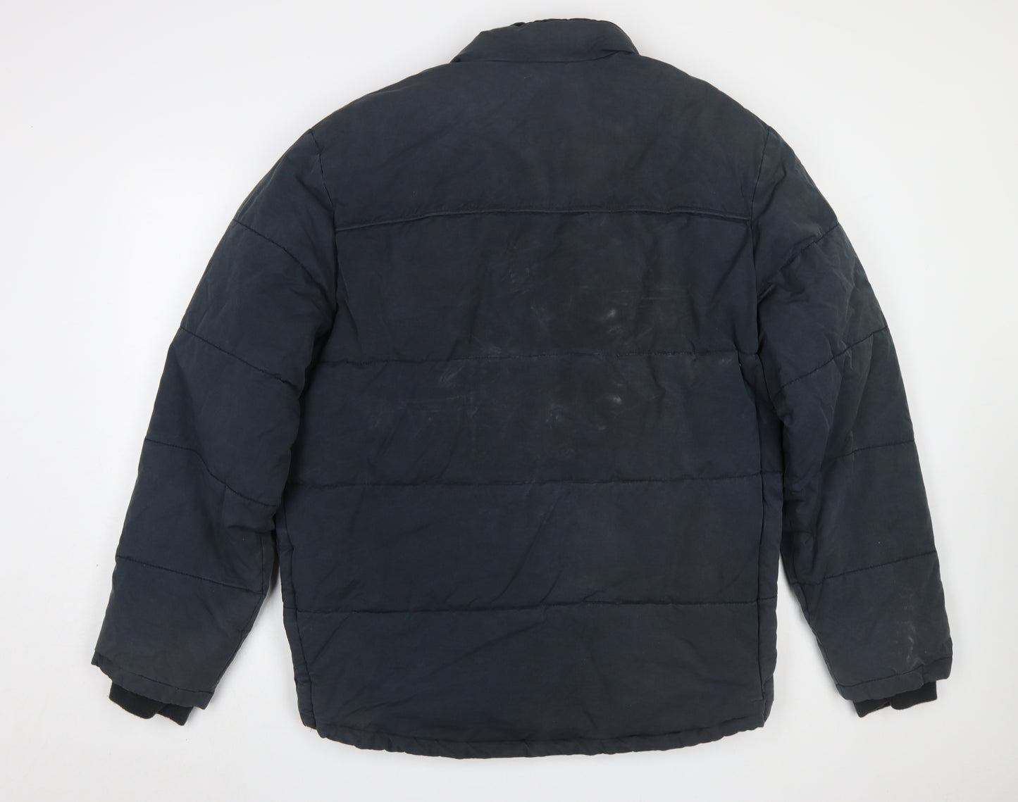 Gap Men's Blue XL Puffer Jacket Winter Mid-Length Zip Casual Insulated