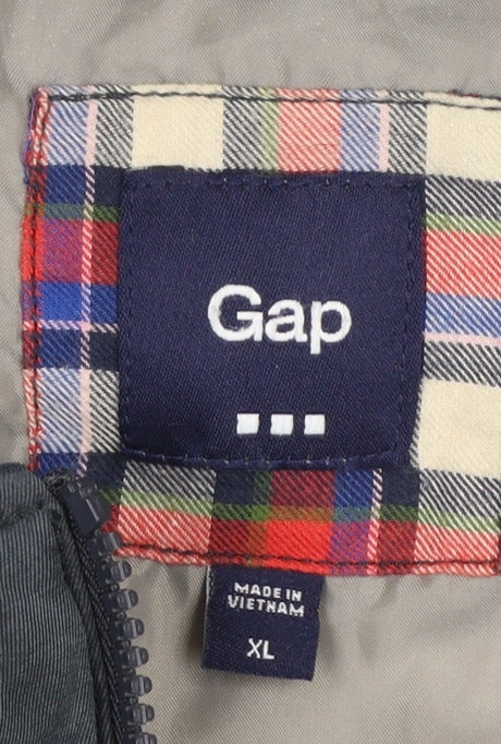 Gap Men's Blue XL Puffer Jacket Winter Mid-Length Zip Casual Insulated