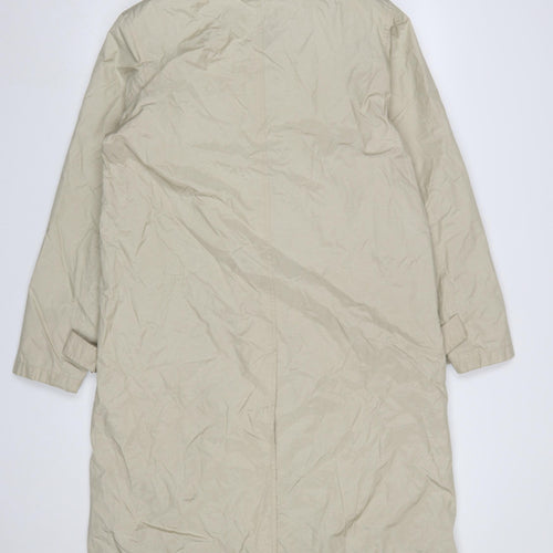Daywear Womens Beige Long Rain Coat Size 12 Lightweight Zip Jacket